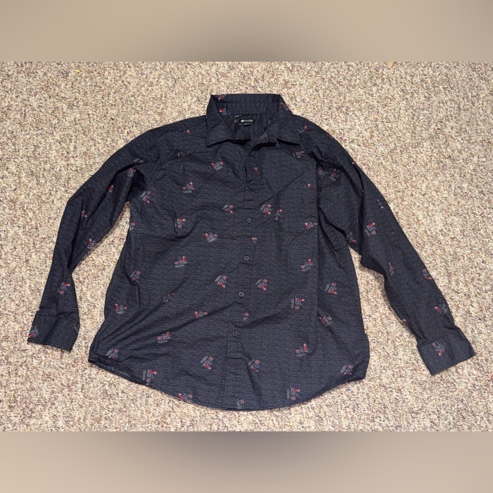 Men's XL Haggar christmas Shirt top Jacket, Santa, winter, motorcycle